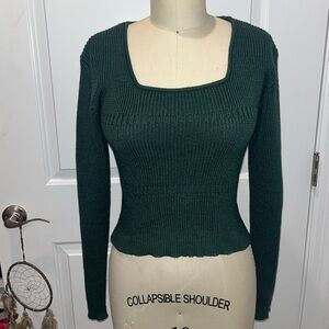 Forest Green Square Neck Sweater